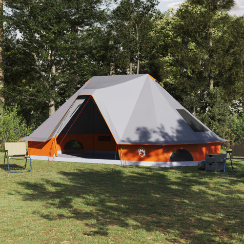 vidaXL Tipi Tält med tak Grå och orange 680 x 430 x 270 cm taffeta