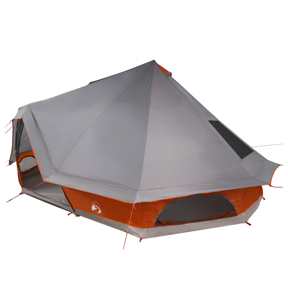 Produktbild för Tipi Tält med tak Grå och orange 680 x 430 x 270 cm taffeta