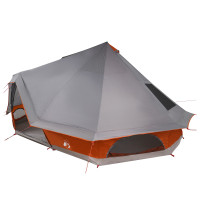 Produktbild för Tipi Tält med tak Grå och orange 680 x 430 x 270 cm taffeta