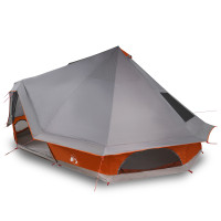 Produktbild för Tipi Tält med tak Grå och orange 680 x 430 x 270 cm taffeta