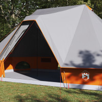 Produktbild för Tipi Tält med tak Grå och orange 680 x 430 x 270 cm taffeta