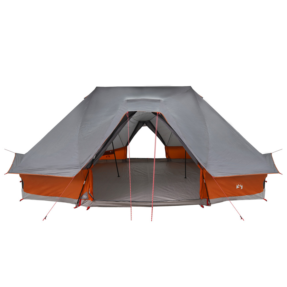 Produktbild för Tipi Tält med tak Grå och orange 680 x 430 x 270 cm taffeta