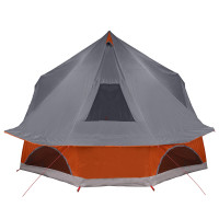 Produktbild för Tipi Tält med tak Grå och orange 680 x 430 x 270 cm taffeta