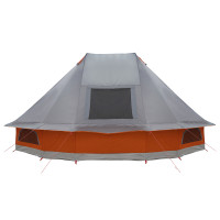 Produktbild för Tipi Tält med tak Grå och orange 680 x 430 x 270 cm taffeta