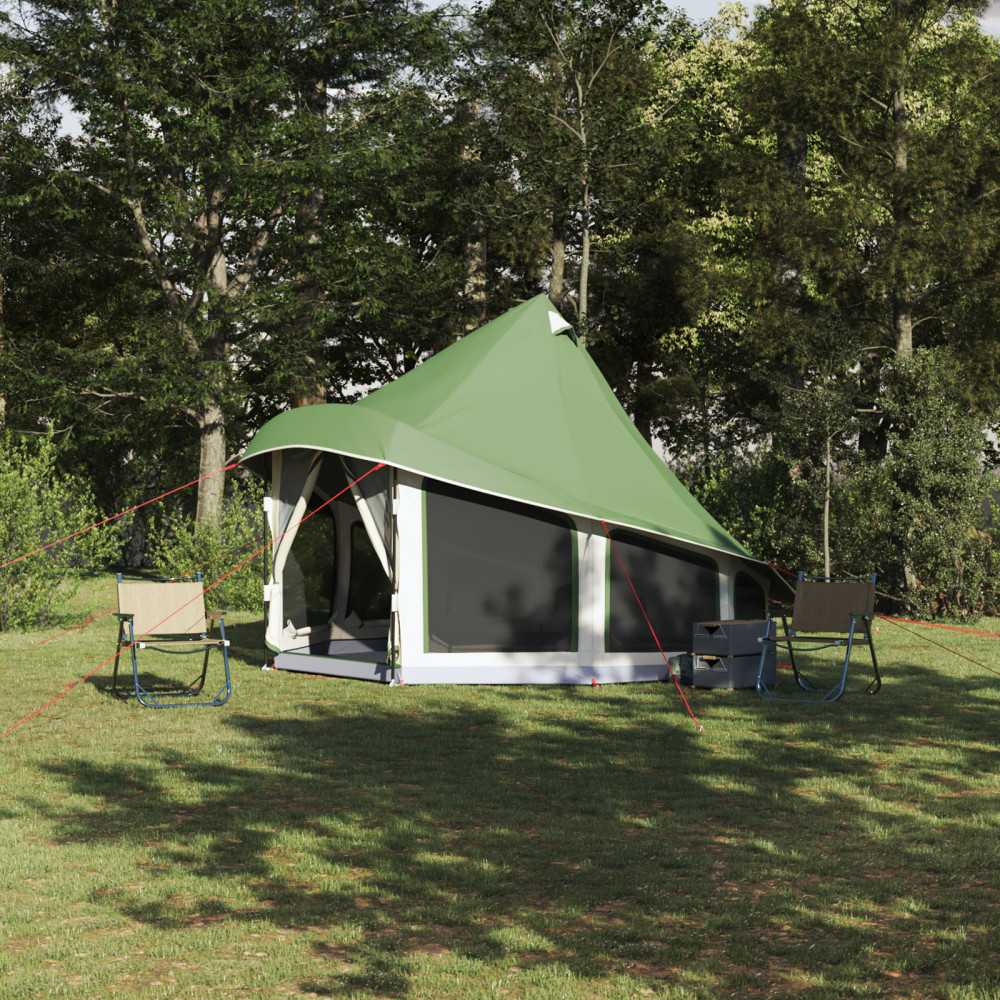 Produktbild för Tipi Tält med tak med lagring Grön 404 x 370 x 270 cm taffeta