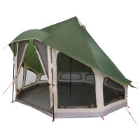 Produktbild för Tipi Tält med tak med lagring Grön 404 x 370 x 270 cm taffeta