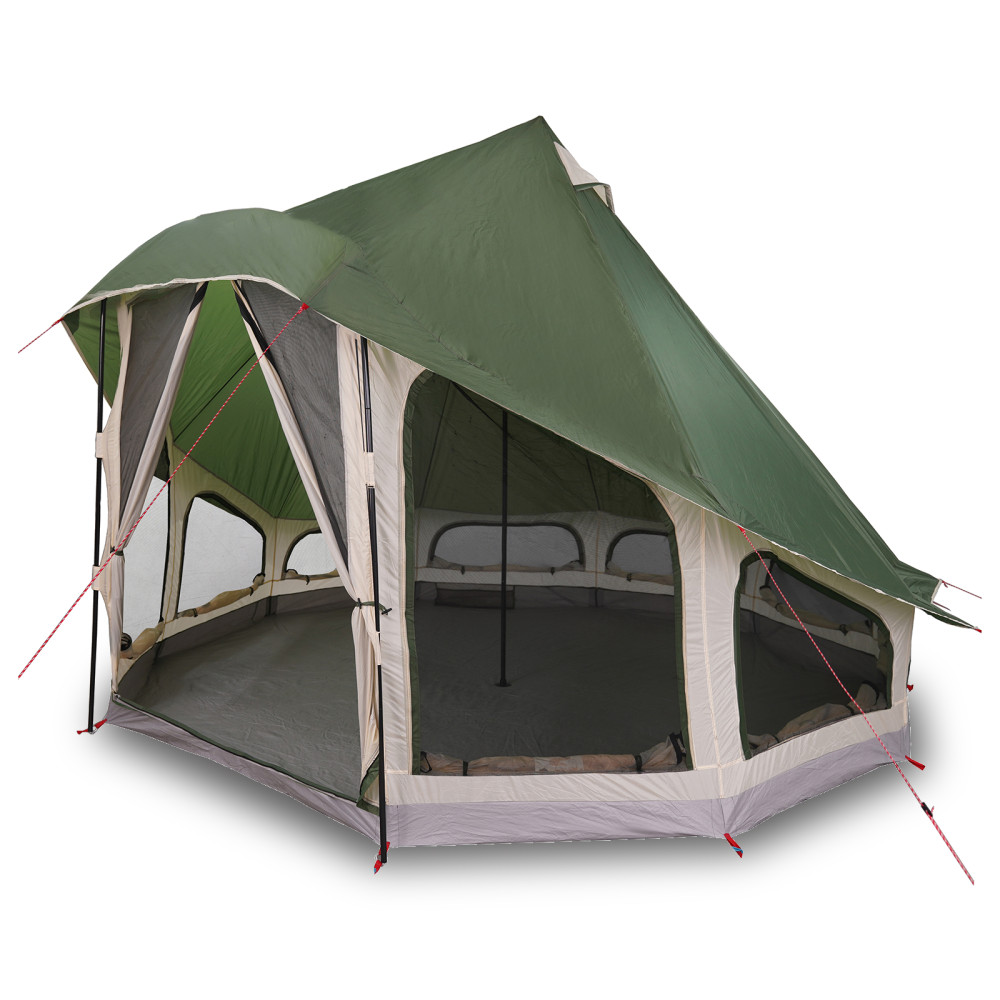 Produktbild för Tipi Tält med tak med lagring Grön 404 x 370 x 270 cm taffeta