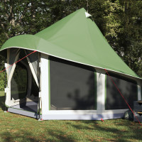 Produktbild för Tipi Tält med tak med lagring Grön 404 x 370 x 270 cm taffeta