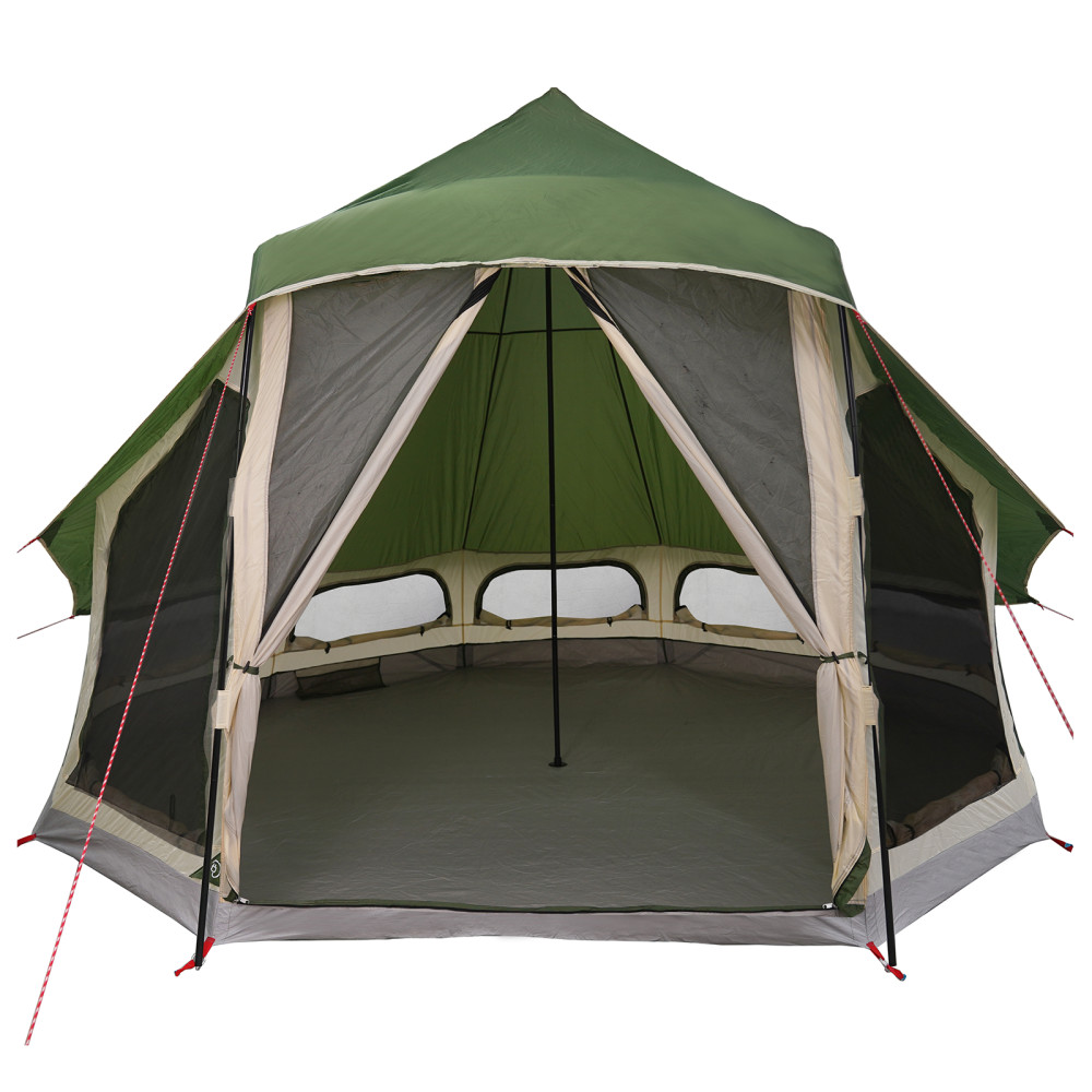 Produktbild för Tipi Tält med tak med lagring Grön 404 x 370 x 270 cm taffeta
