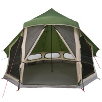 Produktbild för Tipi Tält med tak med lagring Grön 404 x 370 x 270 cm taffeta