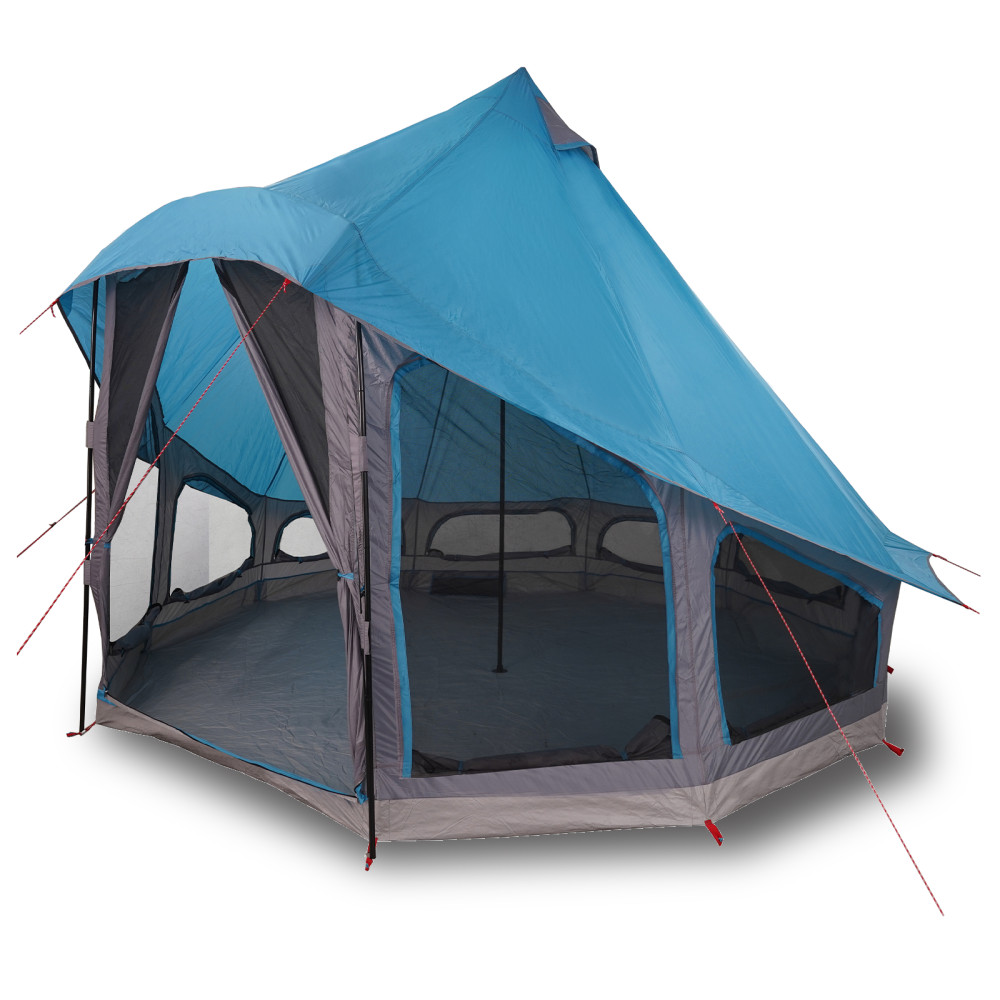 Produktbild för Tipi Tält med tak med lagring Blå 404 x 370 x 270 cm taffeta