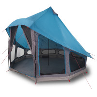 Produktbild för Tipi Tält med tak med lagring Blå 404 x 370 x 270 cm taffeta