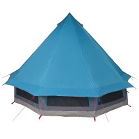 Produktbild för Tipi Tält med tak med lagring Blå 404 x 370 x 270 cm taffeta