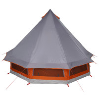 Produktbild för Tipi Tält med tak Grå och orange 404 x 370 x 270 cm taffeta