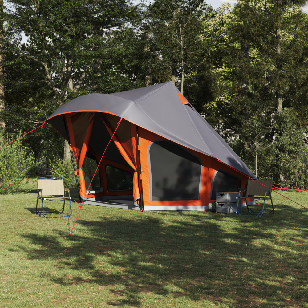 Produktbild för Tipi Tält med tak Grå och orange 508 x 470 x 300 cm taffeta