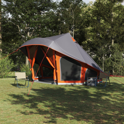 vidaXL Tipi Tält med tak Grå och orange 508 x 470 x 300 cm taffeta