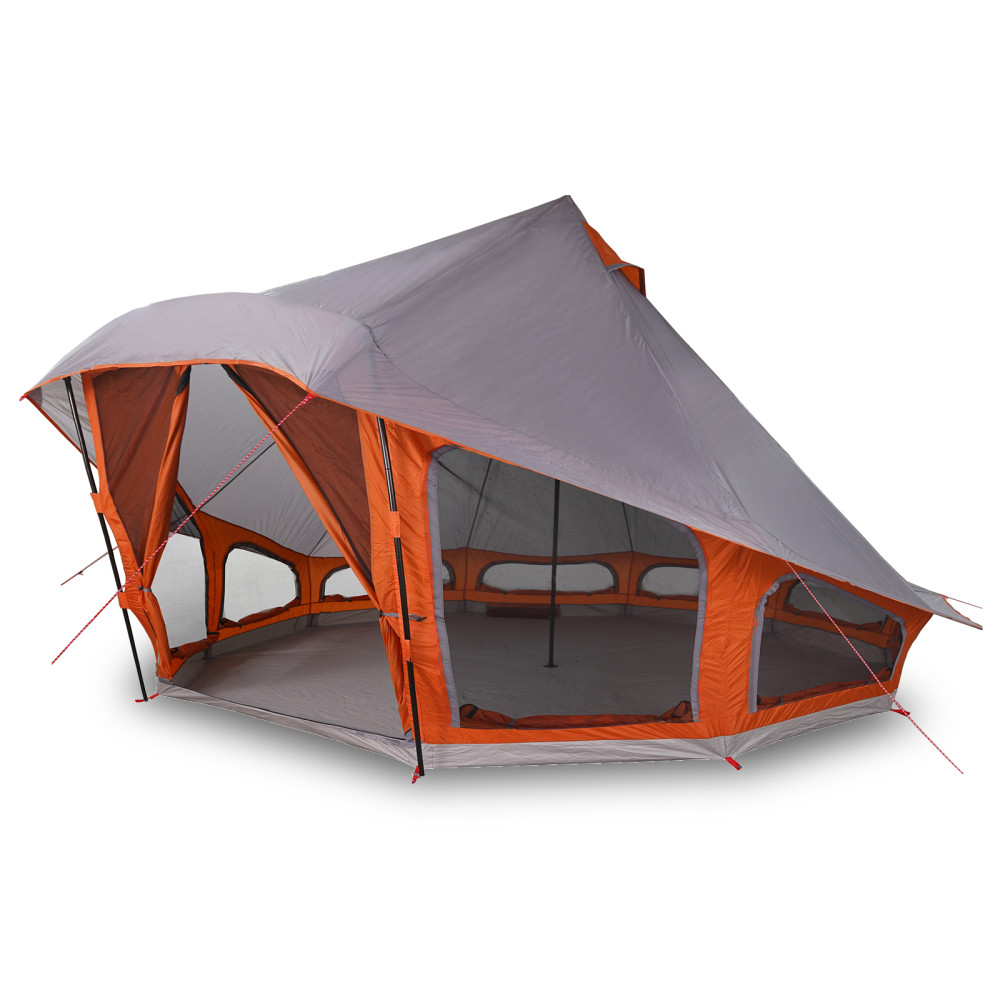 Produktbild för Tipi Tält med tak Grå och orange 508 x 470 x 300 cm taffeta