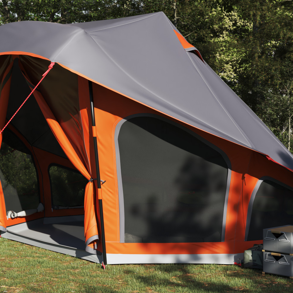 Produktbild för Tipi Tält med tak Grå och orange 508 x 470 x 300 cm taffeta