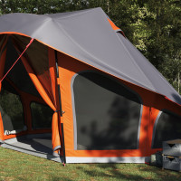 Produktbild för Tipi Tält med tak Grå och orange 508 x 470 x 300 cm taffeta