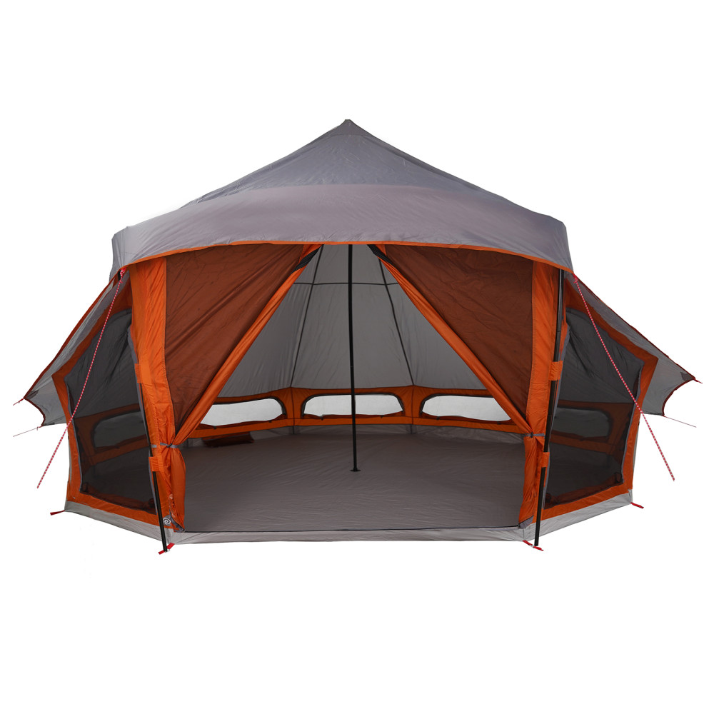 Produktbild för Tipi Tält med tak Grå och orange 508 x 470 x 300 cm taffeta
