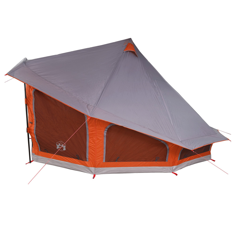 Produktbild för Tipi Tält med tak Grå och orange 508 x 470 x 300 cm taffeta