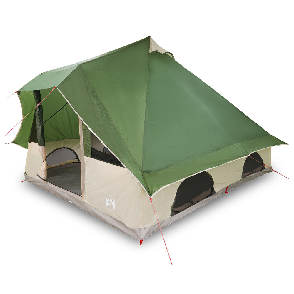 Produktbild för Tipi Tält med tak med lagring Grön 358 x 296 x 258 cm taffeta