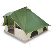 Produktbild för Tipi Tält med tak med lagring Grön 358 x 296 x 258 cm taffeta