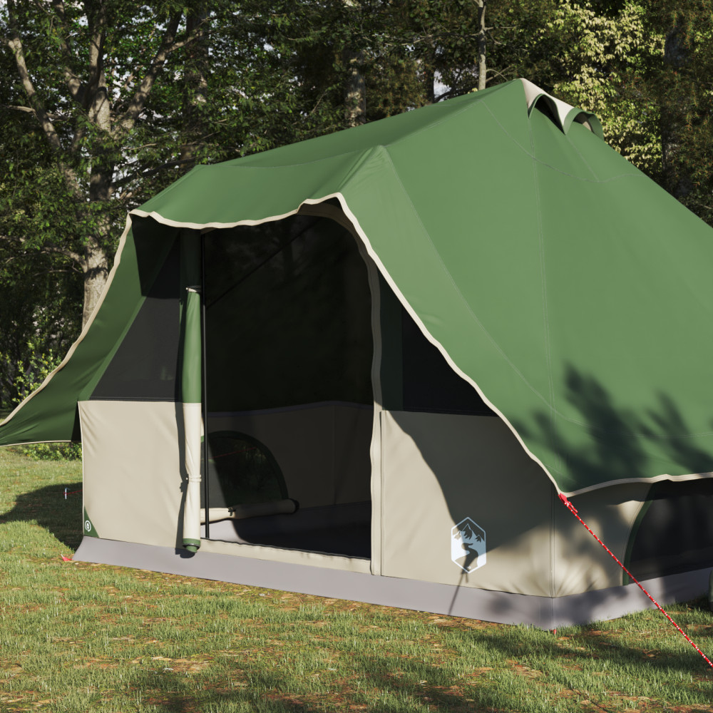 Produktbild för Tipi Tält med tak med lagring Grön 358 x 296 x 258 cm taffeta