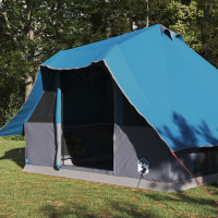 Produktbild för Tipi Tält med tak med lagring Blå 358 x 296 x 258 cm taffeta