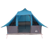 Produktbild för Tipi Tält med tak med lagring Blå 358 x 296 x 258 cm taffeta