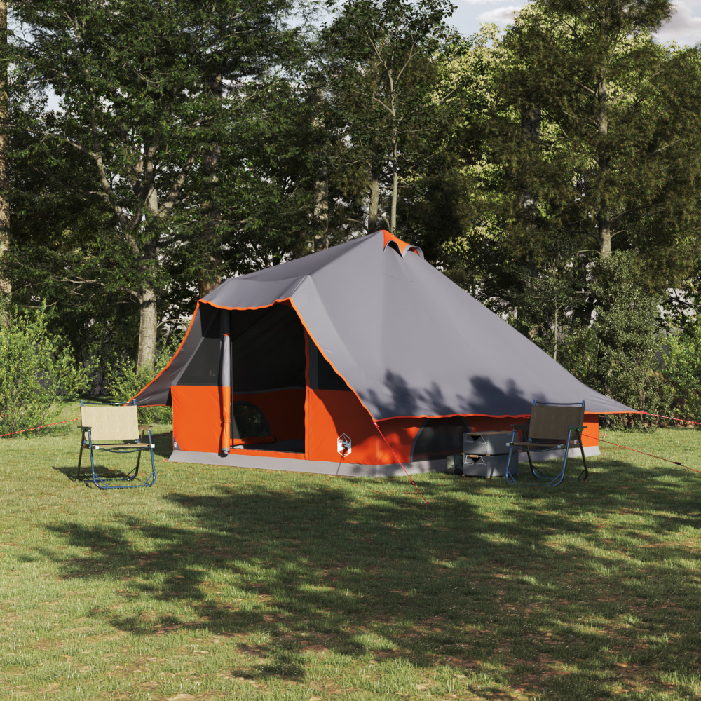 Produktbild för Tipi Tält med tak Grå och orange 358 x 296 x 258 cm taffeta