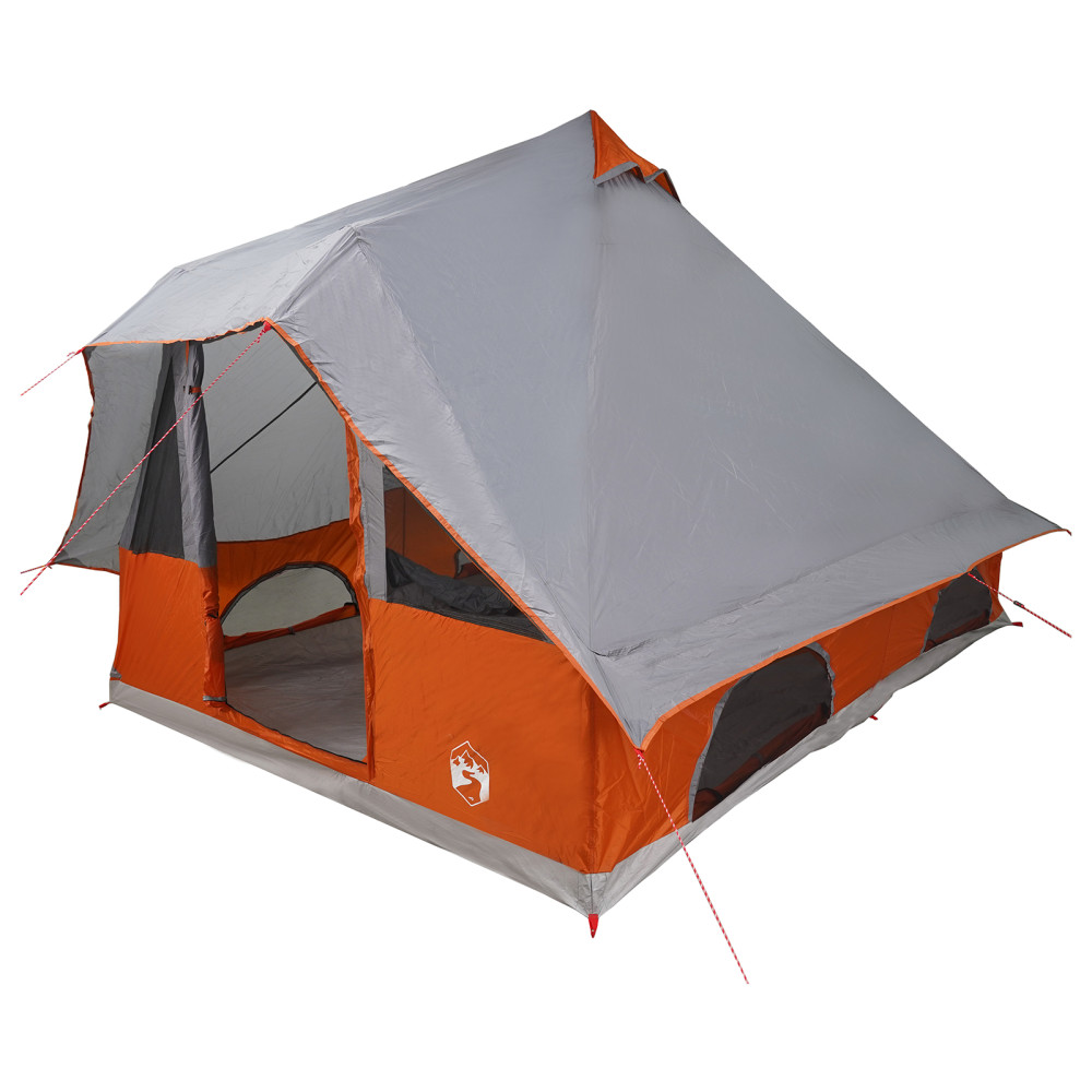 Produktbild för Tipi Tält med tak Grå och orange 358 x 296 x 258 cm taffeta