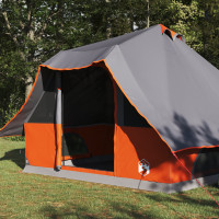 Produktbild för Tipi Tält med tak Grå och orange 358 x 296 x 258 cm taffeta