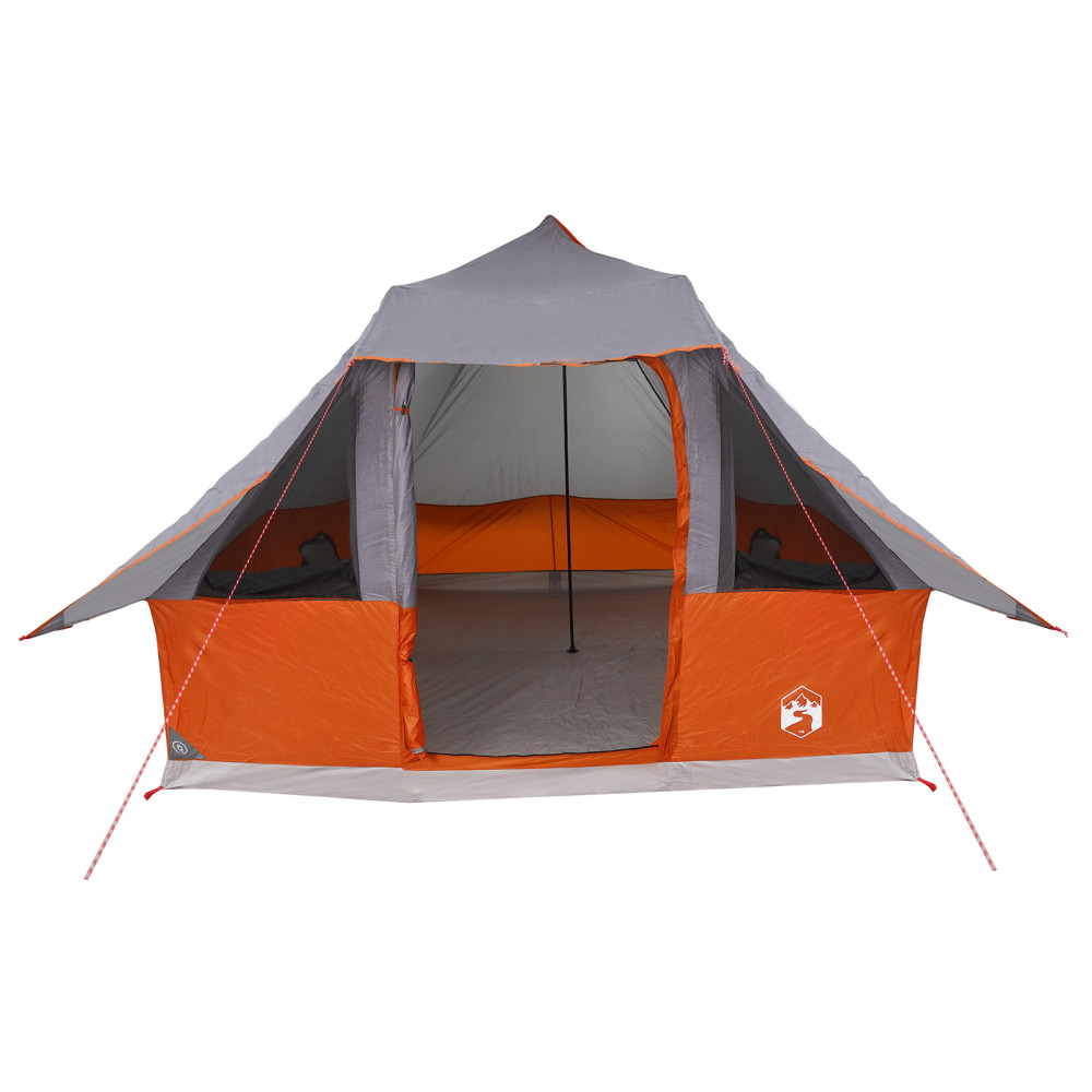 Produktbild för Tipi Tält med tak Grå och orange 358 x 296 x 258 cm taffeta