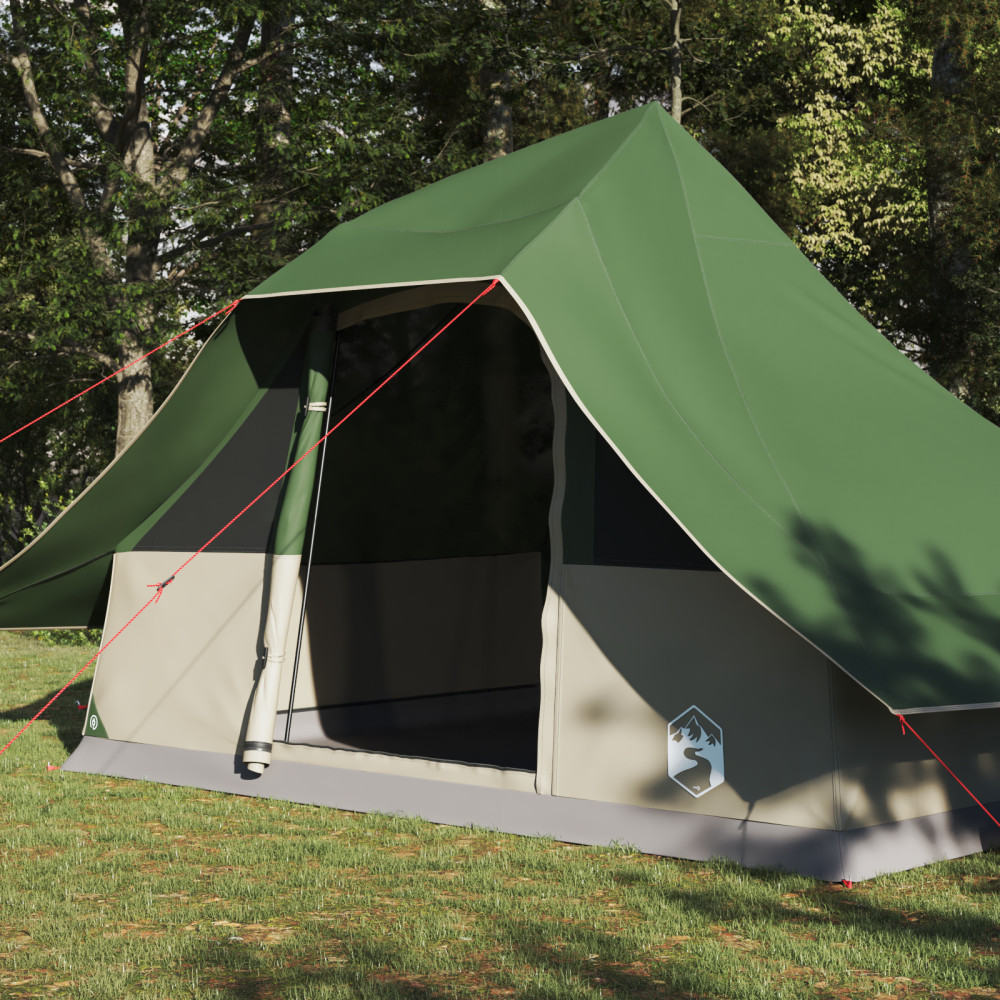 Produktbild för Tipi Tält med tak med lagring Grön 364 x 281 x 257 cm taffeta