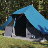 Produktbild för Tipi Tält med tak med lagring Blå 364 x 281 x 257 cm taffeta