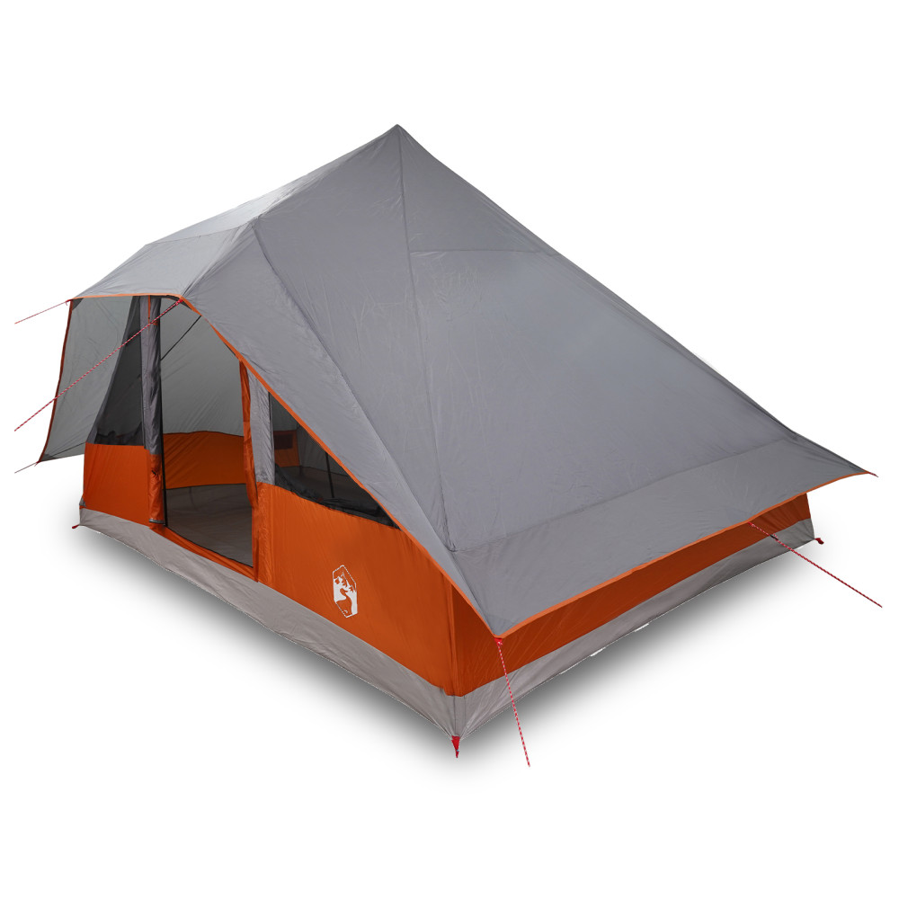 Produktbild för Tipi Tält med tak Grå och orange 364 x 281 x 257 cm taffeta