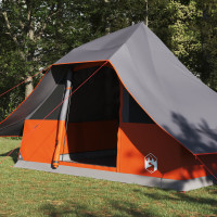 Produktbild för Tipi Tält med tak Grå och orange 364 x 281 x 257 cm taffeta