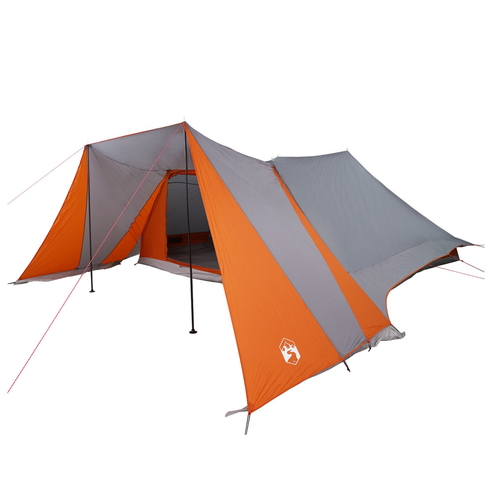 Produktbild för Tipi Tält med tak Grå och orange 660 x 456 x 200 cm taffeta