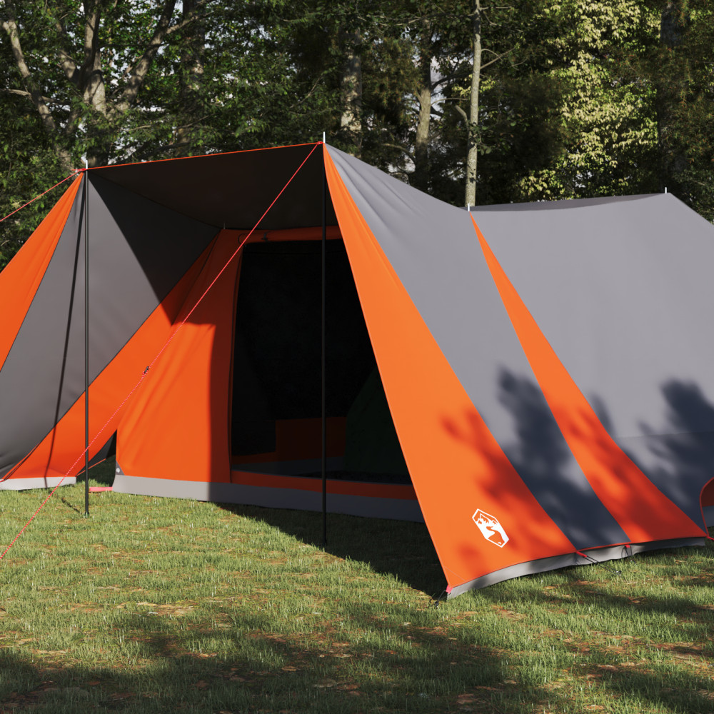 Produktbild för Tipi Tält med tak Grå och orange 660 x 456 x 200 cm taffeta