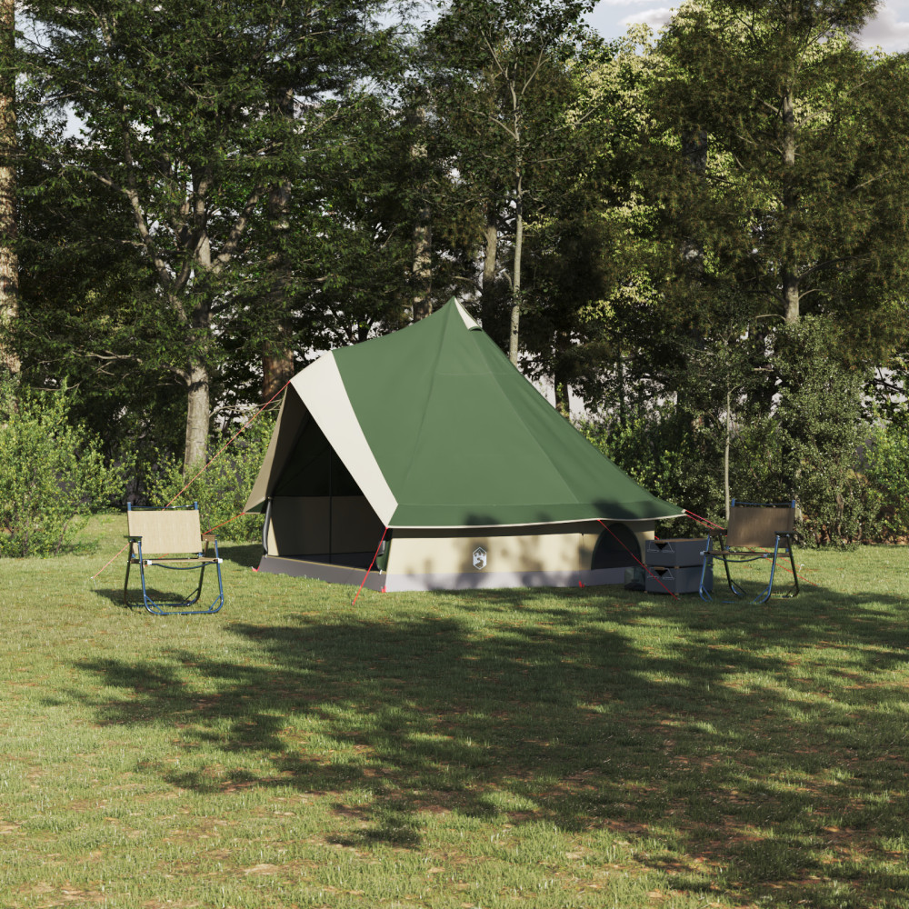 Produktbild för Tipi Tält med tak med lagring Grön 400 x 346 x 250 cm taffeta