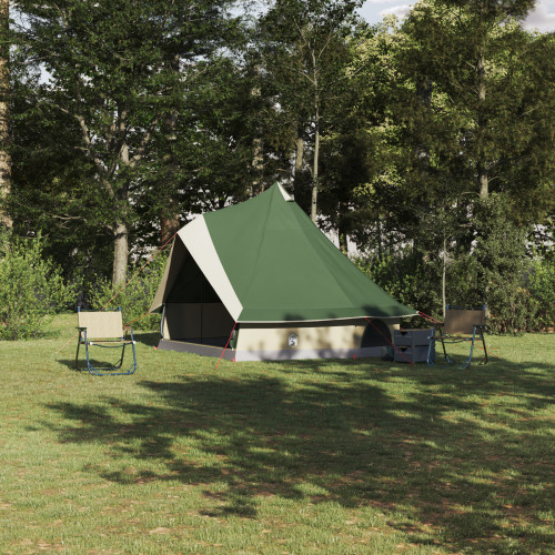 vidaXL Tipi Tält med tak med lagring Grön 400 x 346 x 250 cm taffeta - Tält