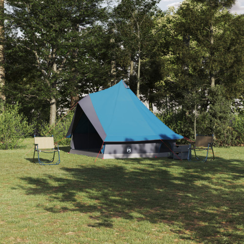 vidaXL Tipi Tält med tak med lagring Blå 400 x 346 x 250 cm taffeta