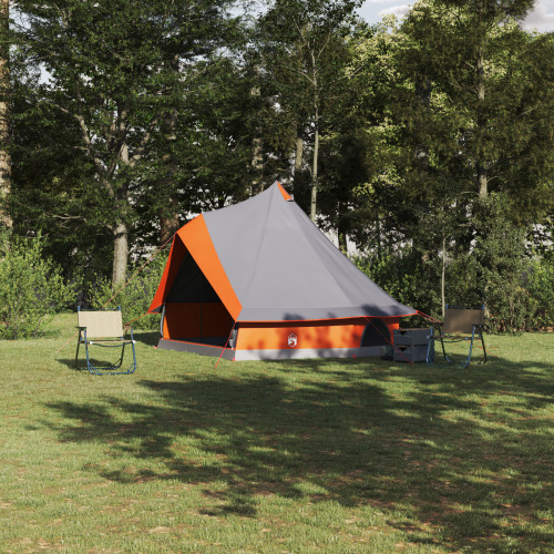 vidaXL Tipi Tält med tak Grå och orange 400 x 346 x 250 cm taffeta - Tält