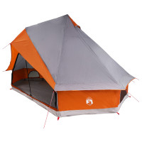 Produktbild för Tipi Tält med tak Grå och orange 400 x 346 x 250 cm taffeta