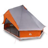 Produktbild för Tipi Tält med tak Grå och orange 400 x 346 x 250 cm taffeta