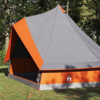 Produktbild för Tipi Tält med tak Grå och orange 400 x 346 x 250 cm taffeta