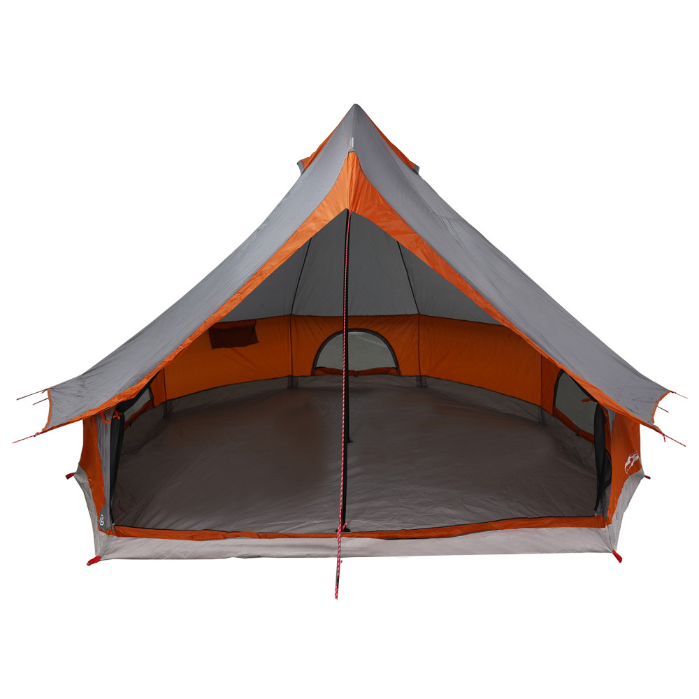 Produktbild för Tipi Tält med tak Grå och orange 400 x 346 x 250 cm taffeta