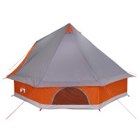 Produktbild för Tipi Tält med tak Grå och orange 400 x 346 x 250 cm taffeta