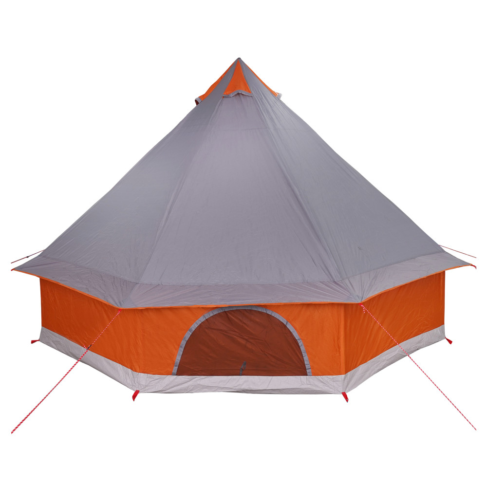 Produktbild för Tipi Tält med tak Grå och orange 400 x 346 x 250 cm taffeta